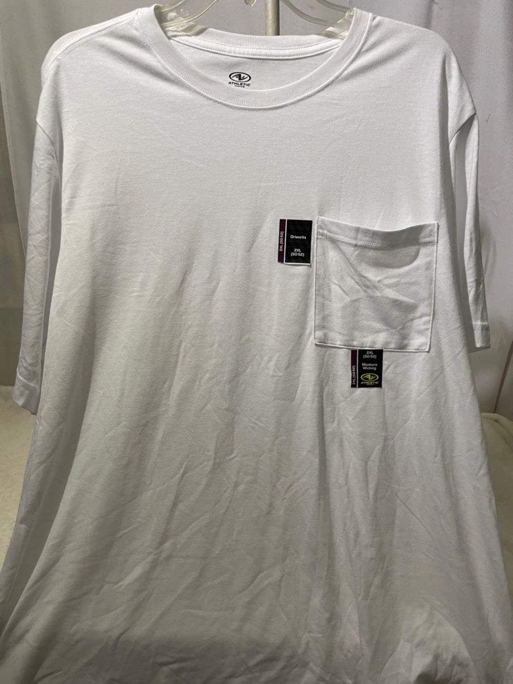 Athletic Works White Pocket T-Shirt for Men